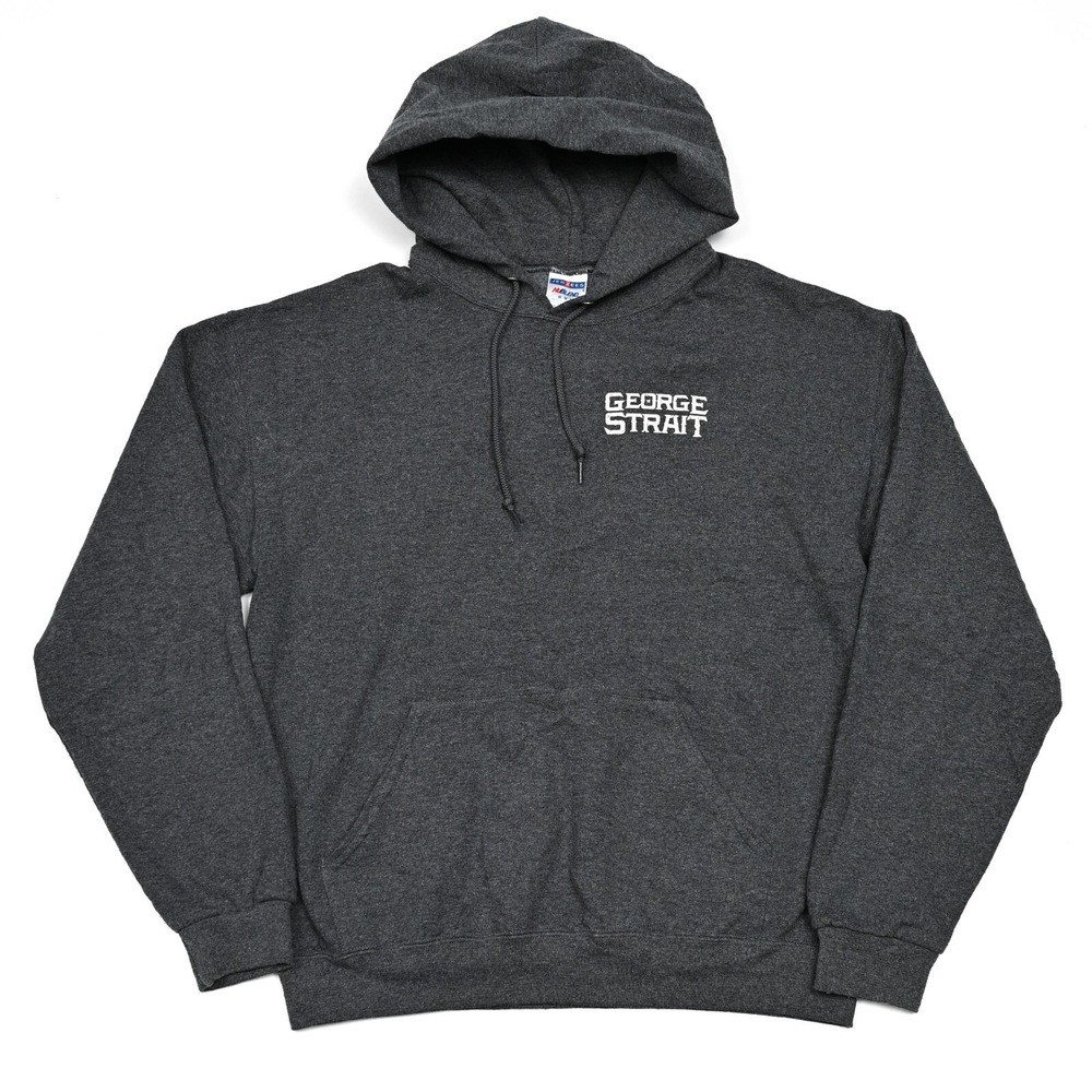 George Strait Vintage Hoodie Adult Medium Gray Hooded Sweatshirt Kangaroo Pocket